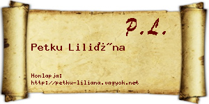 Petku Liliána névjegykártya